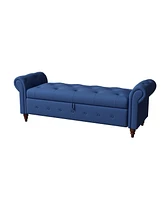 Streamdale Furniture Bed Bench Navy Blue Fabric