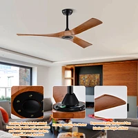 Streamdale Furniture Modern 52" Ceiling Fan with Remote Control, Reversible Motor