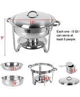 Simplie Fun Round Buffet Catering Dish For Home And Outdoor 2 Pcs/ Sets