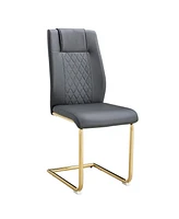 Modern dining chairs, restaurant chairs, and gold legged upholstered chairs made of artificial leather, suitable for kitchens, living rooms, bedrooms,