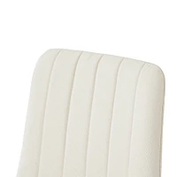 Beige fabric dining chairs with metal legs (set of 4)
