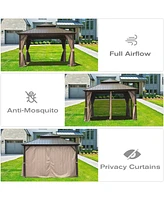 Streamdale Furniture 10' X 10' Hardtop Gazebo, Aluminum Metal Gazebo Withnized Steel Double Roof Canopy