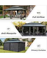 12' X 18' Hardtop Gazebo, Aluminum Metal Gazebo