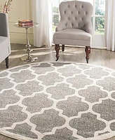 Safavieh Amherst AMT420 Dark Gray and Beige 9' x 9' Round Area Rug