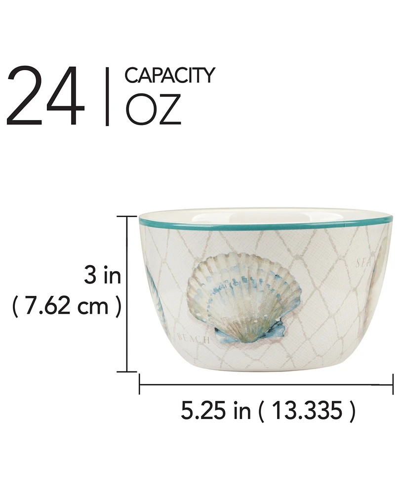 Certified International Ocean View Set of 4 Ice Cream Bowls