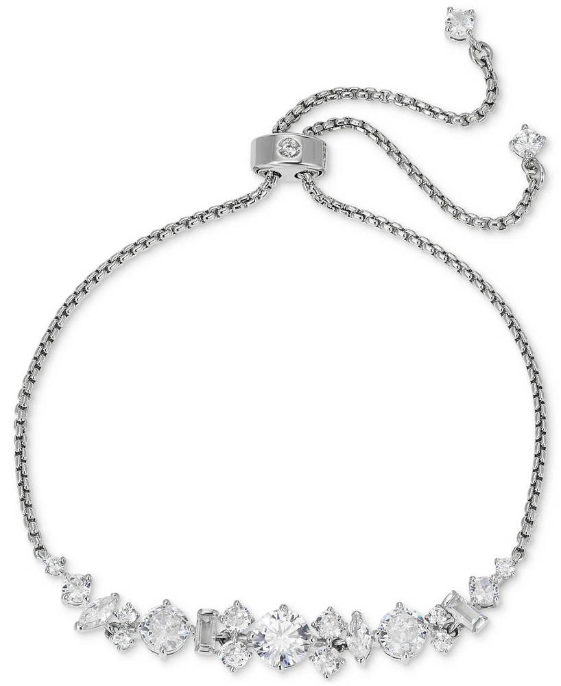 Eliot Danori Silver-Tone Mixed Cubic Zirconia Cluster Slider Bracelet, Created for Macy's