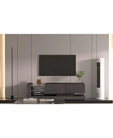Tv Console With Storage Cabinets, 16 4 Modes Changing Lights Remote Rgb Led Tv Stand
