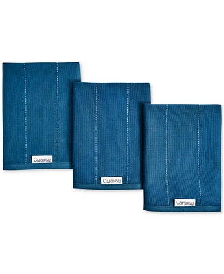 Caraway 3-Piece Cotton Solid-Color Kitchen Towel Set