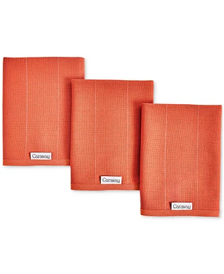 Caraway 3-Piece Cotton Solid-Color Kitchen Towel Set