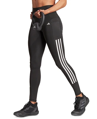 adidas Women's Optime Moisture-Wicking 3-Stripe 7/8 Leggings