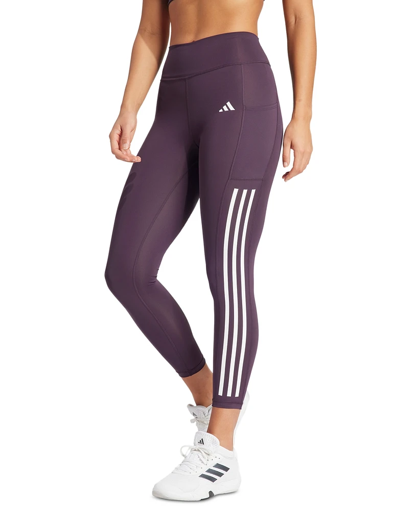 adidas Women's Optime Moisture-Wicking 3-Stripe 7/8 Leggings