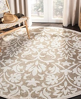 Safavieh Amherst AMT424 Wheat and Beige 7' x 7' Round Area Rug