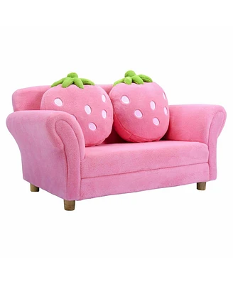 Slickblue Kids Strawberry Armrest Chair Sofa-Pink