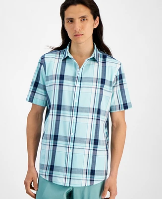 Club Room Men's Short Sleeve Printed Shirt, Created for Macy's