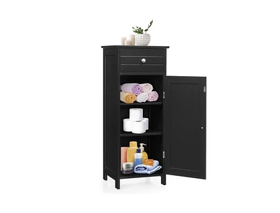 Slickblue Wooden Storage Free-Standing Floor Cabinet with Drawer and Shelf