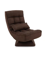 Slickblue 5-Level Adjustable 360° Swivel Floor Chair with Massage Pillow