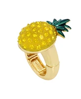 Betsey Johnson Faux Stone Pineapple Cocktail Stretch Ring
