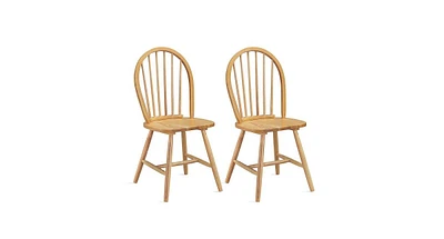 Slickblue Set of 2 Vintage Windsor Dining Side Wood Chairs
