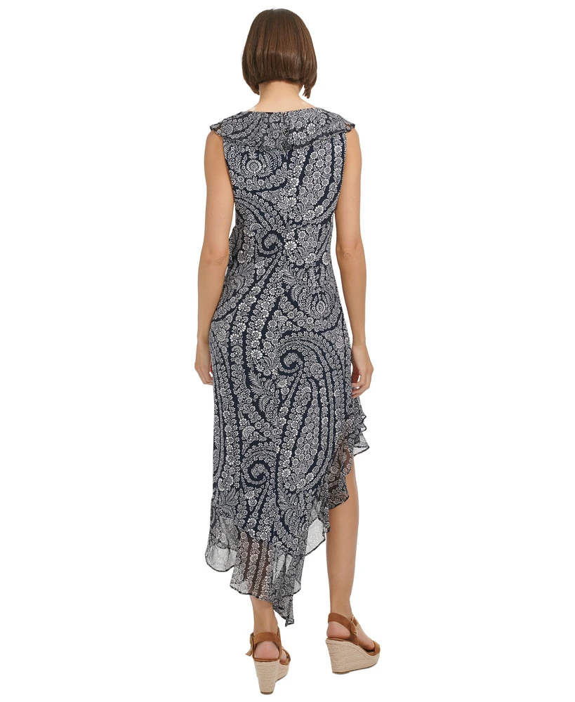 Tommy Hilfiger Women's Floral-Print Ruffled Midi Dress