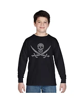 La Pop Art Boys Word Long Sleeve - Lyrics To A Legendary Pirate Song