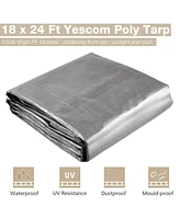 Yescom 18x24 Ft 14 Mil Poly Tarp Protective Cover Tarpaulin Heavy Duty Uv Resistant