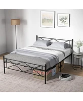 Slickblue Metal Platform Bed Frame with Headboard and Footboard