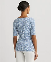 Lauren Ralph Women's Floral Boat-Neck Top, Regular & Petite