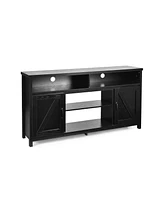 Slickblue Tv Stand Media Center Console Cabinet with Barn Door for Tv's