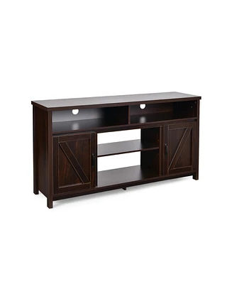 Slickblue Tv Stand Media Center Console Cabinet with Barn Door for Tv's