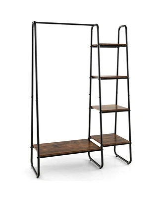 Slickblue Clothes Rack Free Standing Storage Tower with Metal Frame