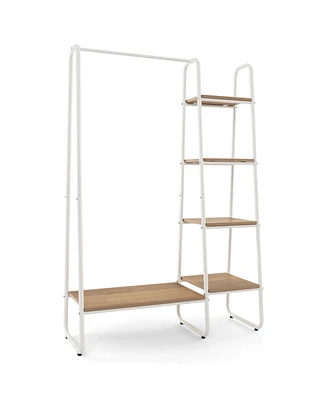 Slickblue Clothes Rack Free Standing Storage Tower with Metal Frame