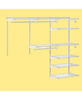 Slickblue Adjustable Closet Organizer Kit with Shelves and Hanging Rods for 4 to 6 Feet