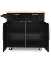 Slickblue Heavy Duty Rolling Kitchen Cart with Tower Holder and Drawer