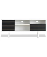 Slickblue Mid-Century Modern Tv Stand for TVs up to 65 Inch with Storage Shelves