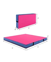 Slickblue 4ft x 4in Bi-Folding Gymnastic Tumbling Mat with Handles and Cover