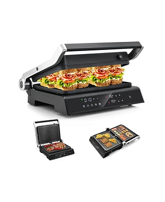 Slickblue 3 in 1 Indoor Electric Panini Press Grill with Led Display-Black
