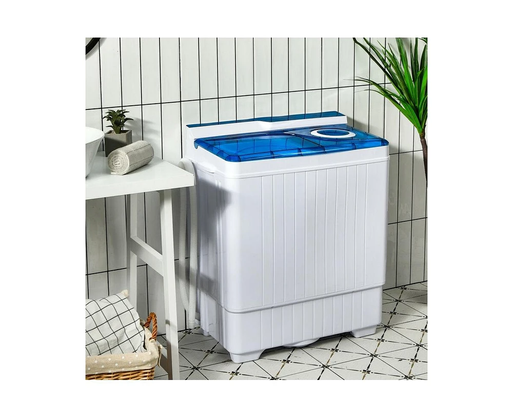 Slickblue 26 Pound Portable Semi-automatic Washing Machine with Built-in Drain Pump