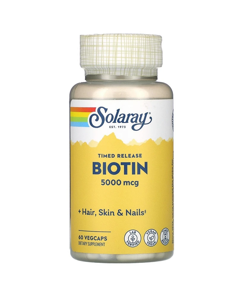 Solaray Biotin 5 000 mcg - 60 VegCaps - Assorted Pre