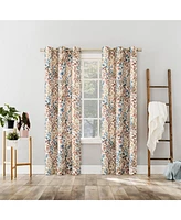 Amelie Botanical Print Room Darkening Grommet Curtain Panel