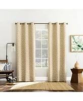 Satti Embroidered Leaf 100% Blackout Grommet Curtain Panel