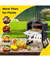 Sugift Outdoor Pizza Oven with Anti-scalding Handles and Foldable Legs