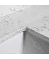 Streamdale Furniture 43 X 22 Bathroom Stone Vanity Top Engineered Stone Carrara Marble