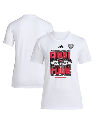 Women's adidas White Nc State Wolfpack 2024 Ncaa Basketball Tournament March Madness Final Four Locker Room T-Shirt