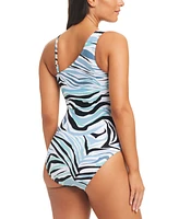 Beyond Control Women's Printed One-Shoulder One-Piece Swimsuit