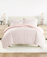 Kaycie Gray Shibori Chevron Printed 3-Pc. Duvet Cover Set, Full/Queen