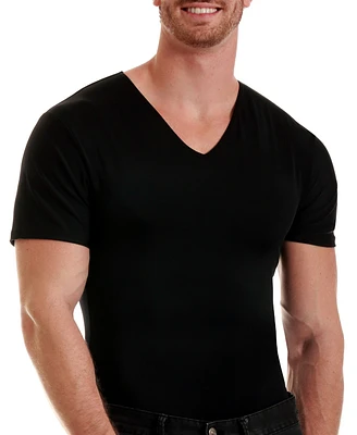 Instaslim Men's Power Mesh Compression Short Sleeve V-Neck T-shirt