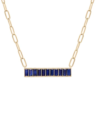 Audrey by Aurate Nano Emerald Color Baguette Bar Pendant Necklace (1 ct. t.w.) Gold Vermeil, 17" (Also White Sapphire Color, Ruby Colo