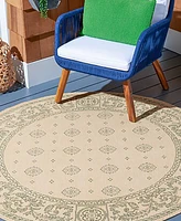 Safavieh Courtyard CY1356 Natural and Olive 6'7" x 6'7" Round Outdoor Area Rug