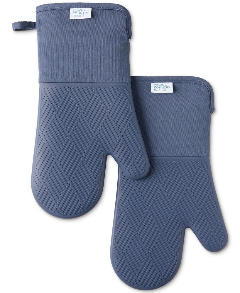 Town & Country Living Basics Silicone Basketweave Oven Mitts, Set of 2