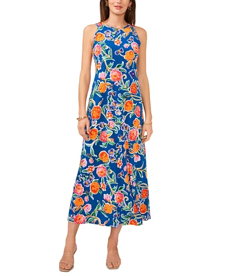 Vince Camuto Women's Floral Back Keyhole Sleeveless Dress